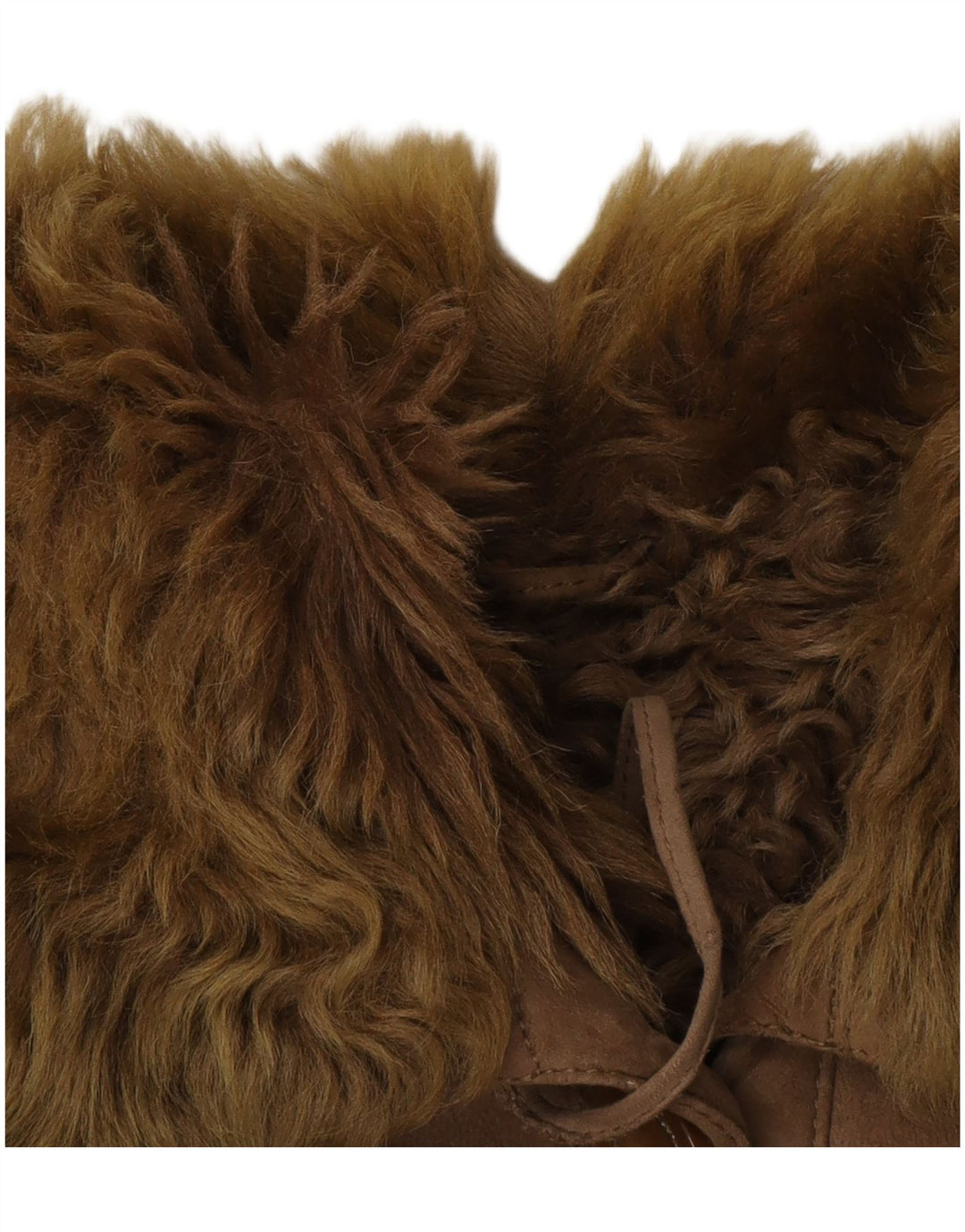 Vintage Damen Übergroßer Lammfellmantel UK 10 Klein Braun
