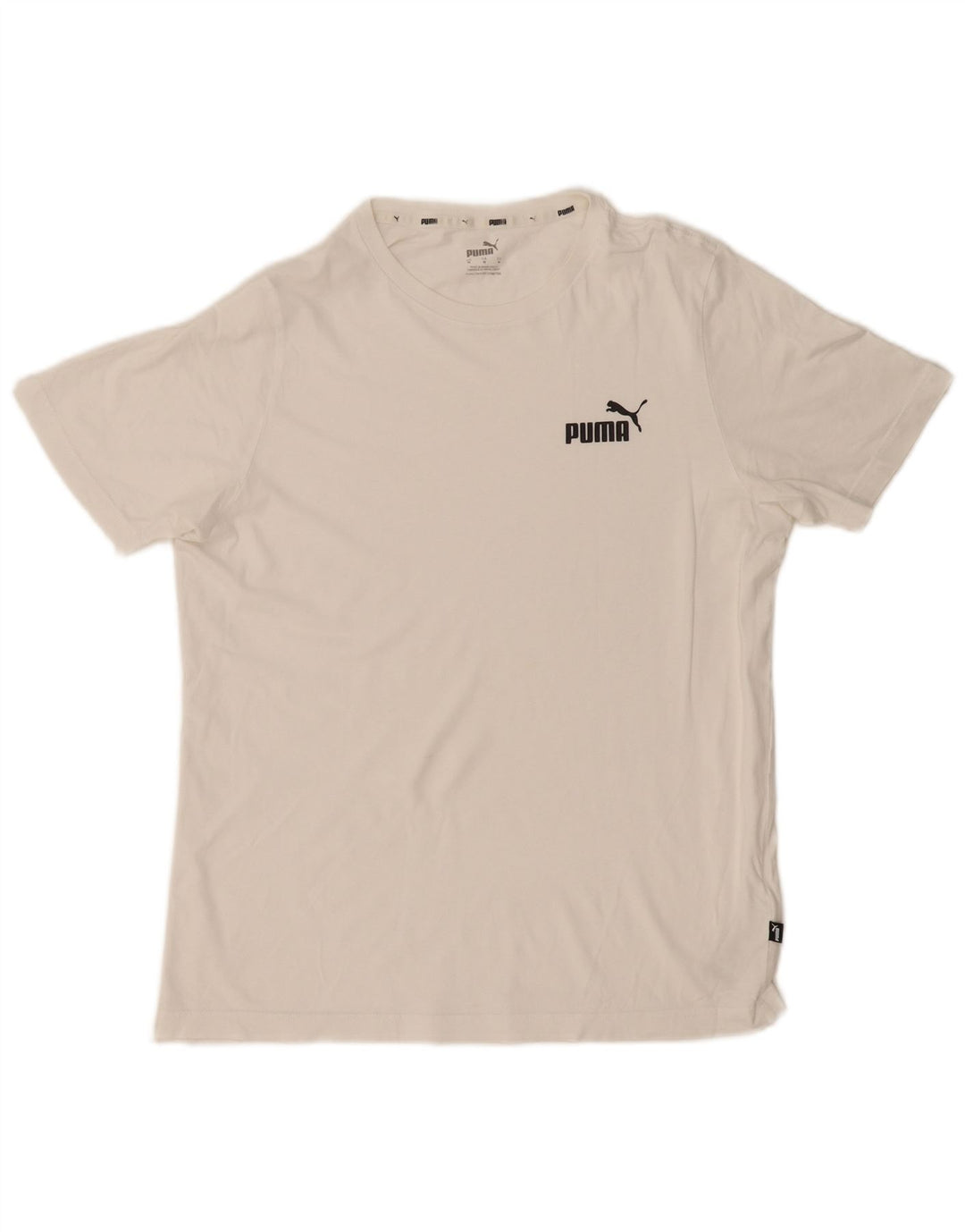 Puma Herren T-Shirt Top aus mittelweißer Baumwolle