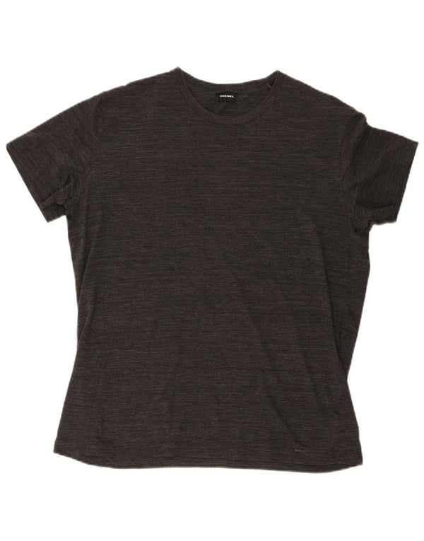 Diesel Herren T-Shirt Top XL Grau gefleckte Baumwolle