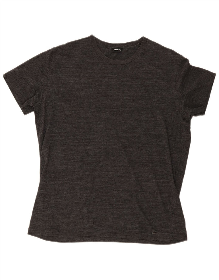 Diesel Herren T-Shirt Top XL Grau gefleckte Baumwolle