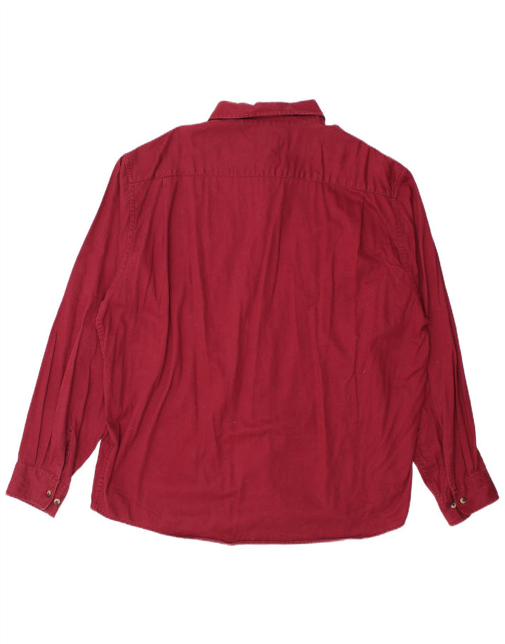 Wrangler Herrenhemd XL Burgunderrot aus Baumwolle
