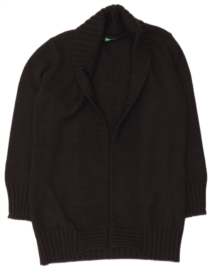 Benetton Damen-Strickjacke, offen, Gr. 12, mittelschwarz