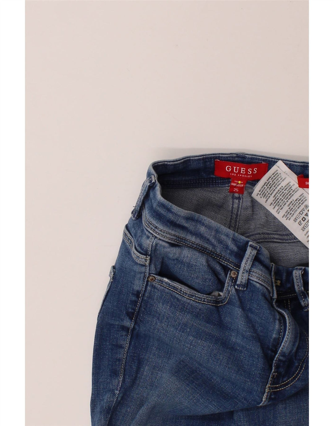 GUESS Womens Skinny Jeans W25 L29 Blue Polyester Vintage Guess and Second-Hand Guess from Messina Hembry 