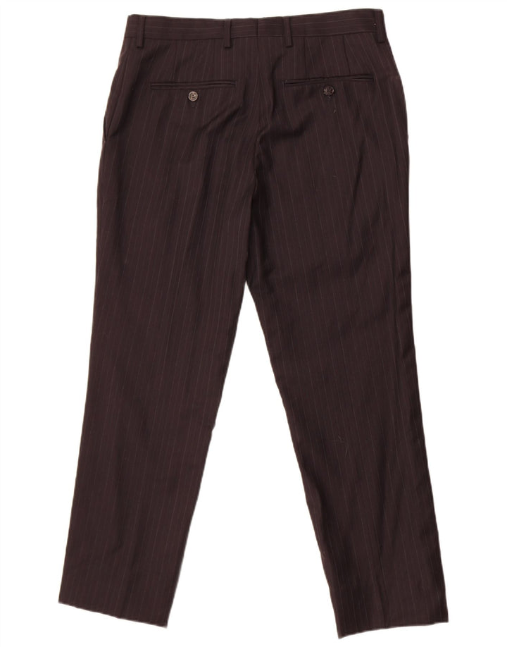 Gerade Anzughose für Herren von Zara, EU 40, Größe M, W32, L27, Schwarz, Nadelstreifen