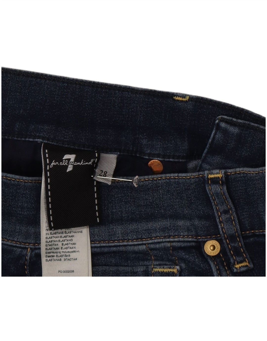 7 For All Mankind Damen Bootcut-Jeans W28 L34 Blaue Baumwolle