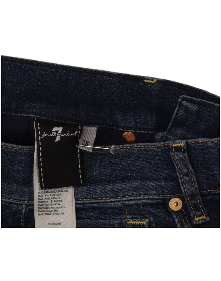 7 For All Mankind Damen Bootcut-Jeans W28 L34 Blaue Baumwolle