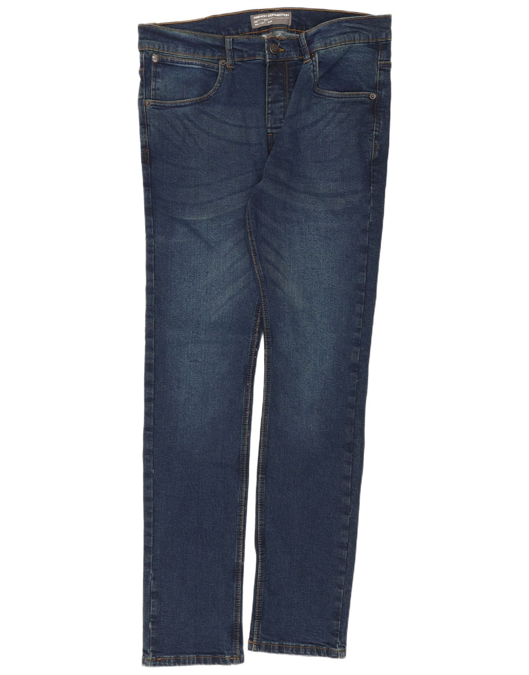 French Connection Herren Slim Jeans W36 L32 Marineblaue Baumwolle