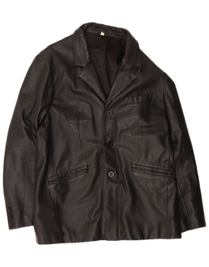Vintage Herren Lederjacke EU 56 XL Schwarz