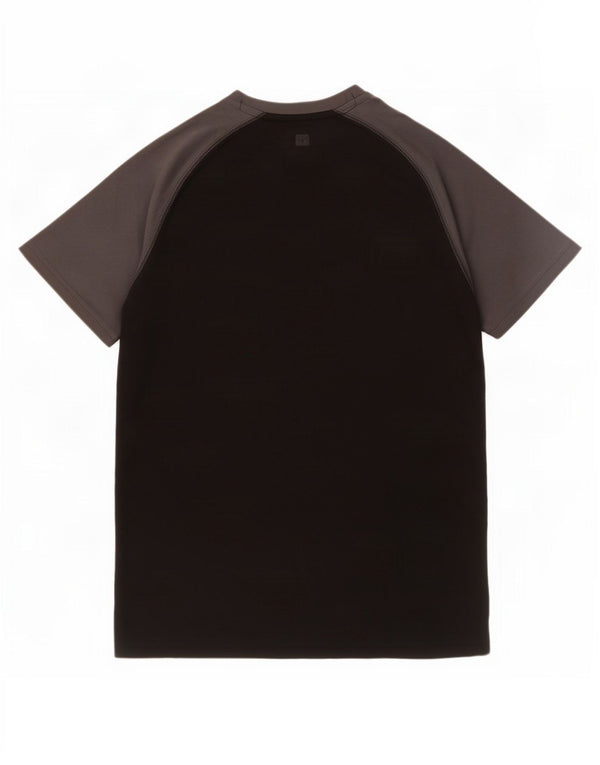 Mountain Warehouse Herren-T-Shirt-Oberteil 2XS, schwarzes Farbblock-Polyester
