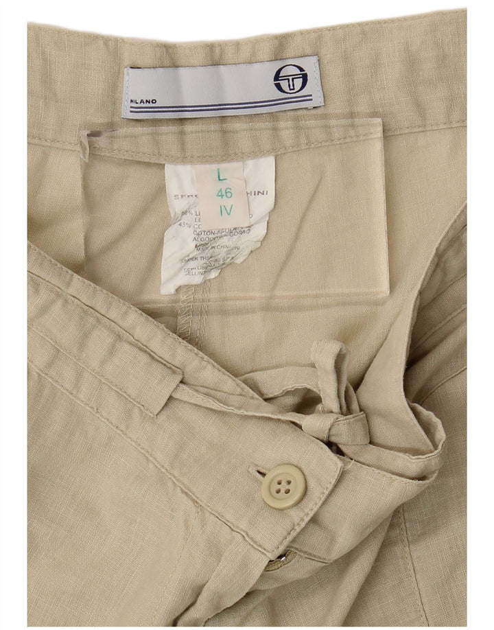 Sergio Tacchini Damen Cargoshorts IT 46 Large W34 Grünes Leinen