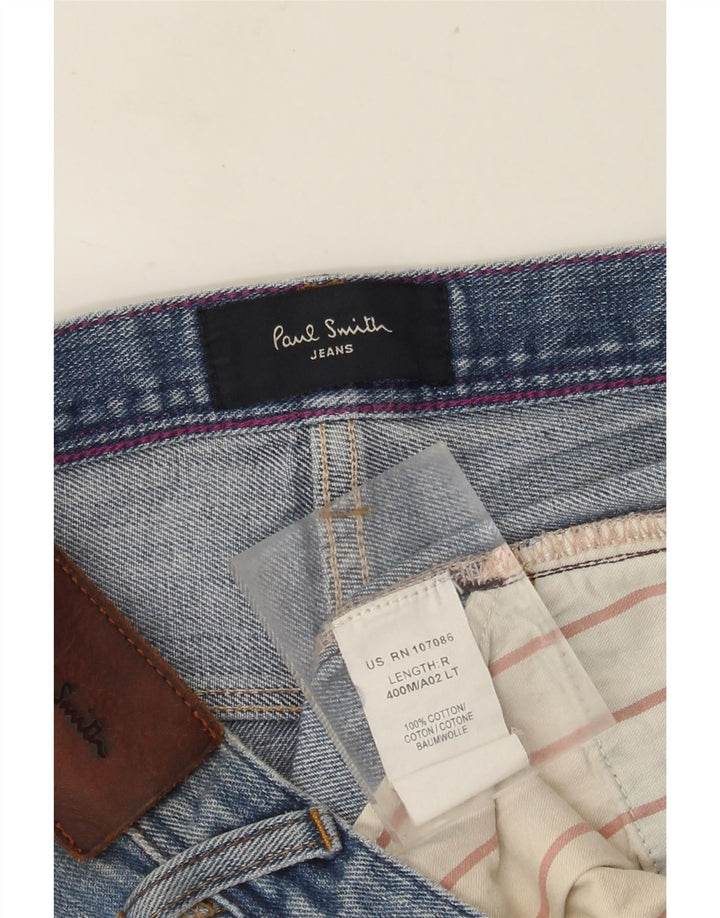 PAUL SMITH Herren Straight Jeans W34 L32 Blaue Baumwolle