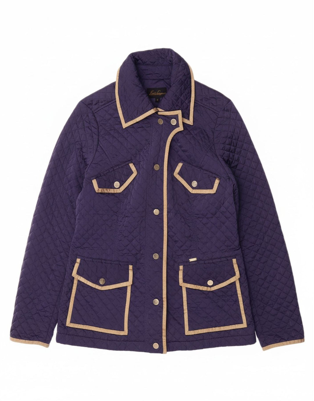 LUISA SPAGNOLI Womens Quilted Jacket UK 10 Small Navy Blue Polyester Vintage Luisa Spagnoli and Second-Hand Luisa Spagnoli from Messina Hembry 