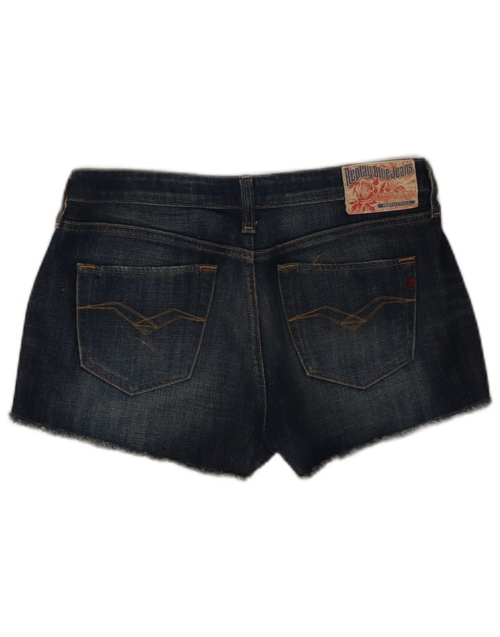 Replay Damen Jeansshorts W28 mittelblaue Baumwolle