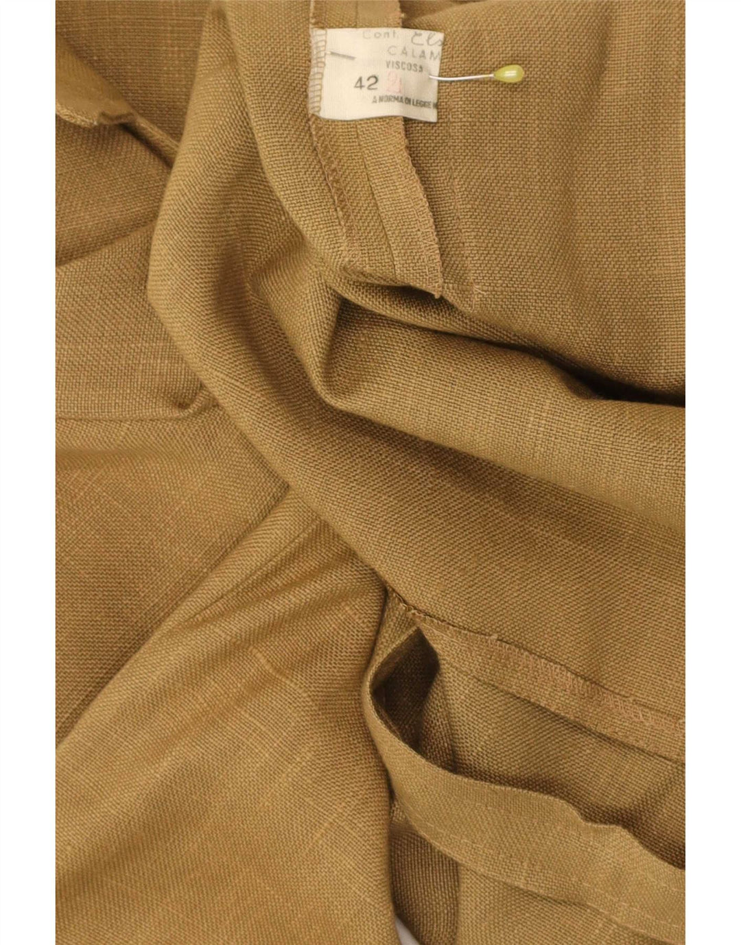 Vintage Damen Overshirt Shirt IT 42 Medium Khaki Viskose Classic