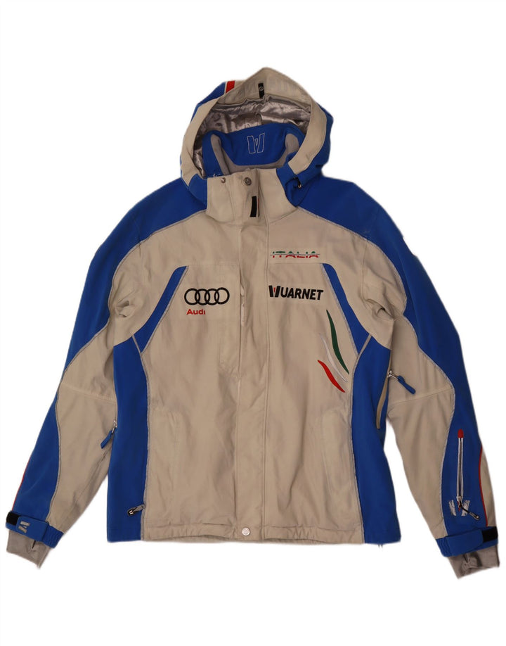 Vuarnet Herren-Skijacke mit grafischer Kapuze, UK 38, Mittelbeige, Farbblock