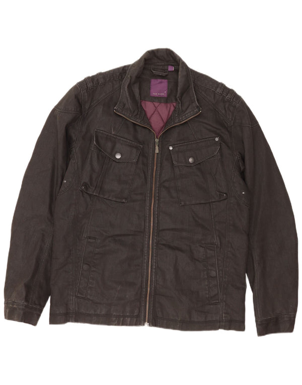 Ted Baker Herren-Utility-Jacke, Größe 5 XL, schwarze Baumwolle