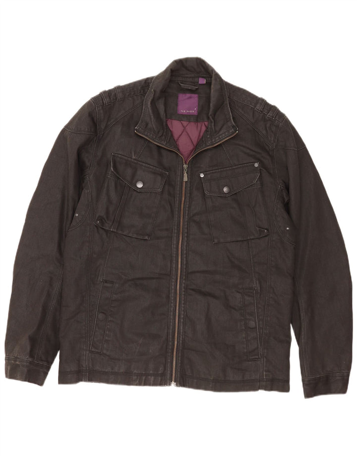 Ted Baker Herren-Utility-Jacke, Größe 5 XL, schwarze Baumwolle