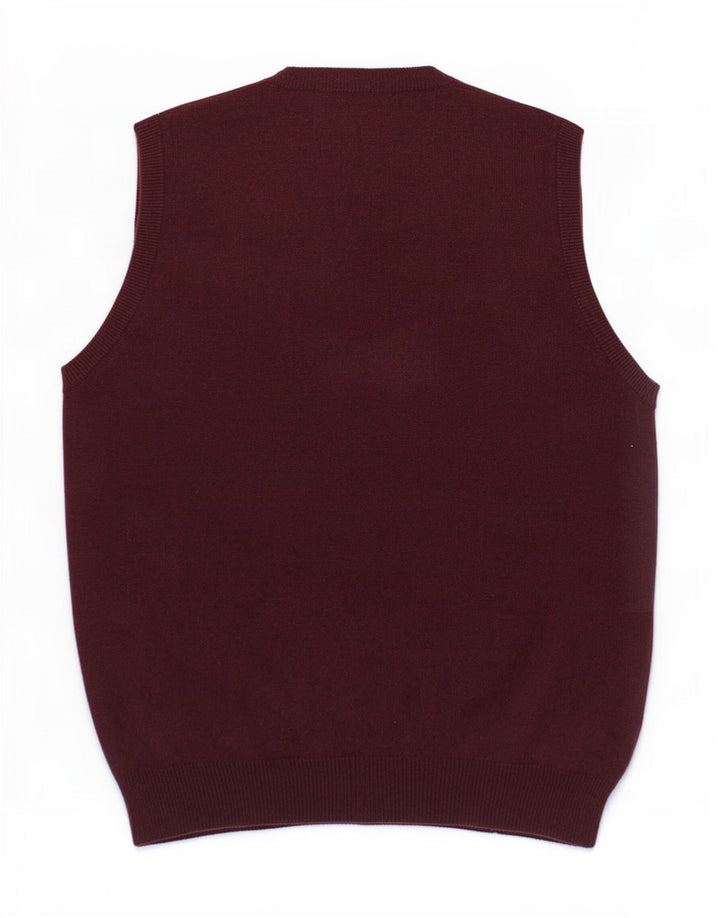 Marks & Spencer Herren-Tanktop mit normaler Passform, mittlerer burgunderroter Wolle
