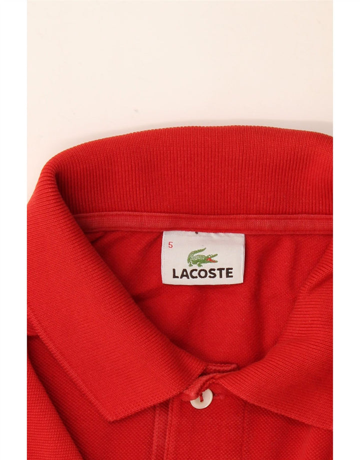 LACOSTE Herren-Poloshirt, Größe 5, große rote Baumwolle