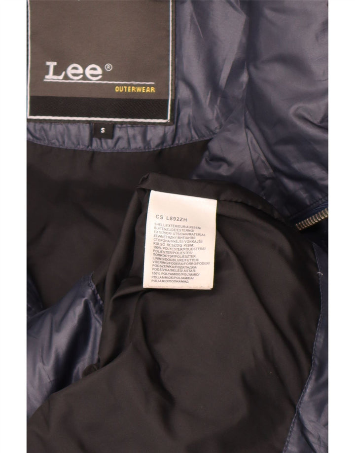Lee Wattierte Herrenjacke mit Kapuze, UK 36, Größe S, Marineblau, Polyester