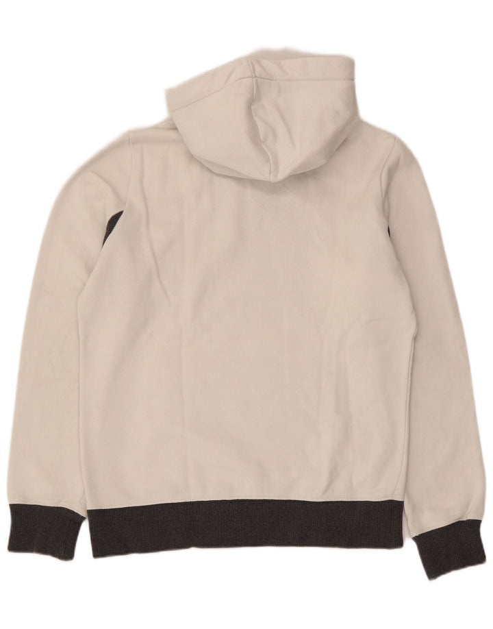 Converse Herren-Pullover mit grafischem Kapuzenpullover, Größe S, weiß, aus Baumwolle im Farbblockdesign