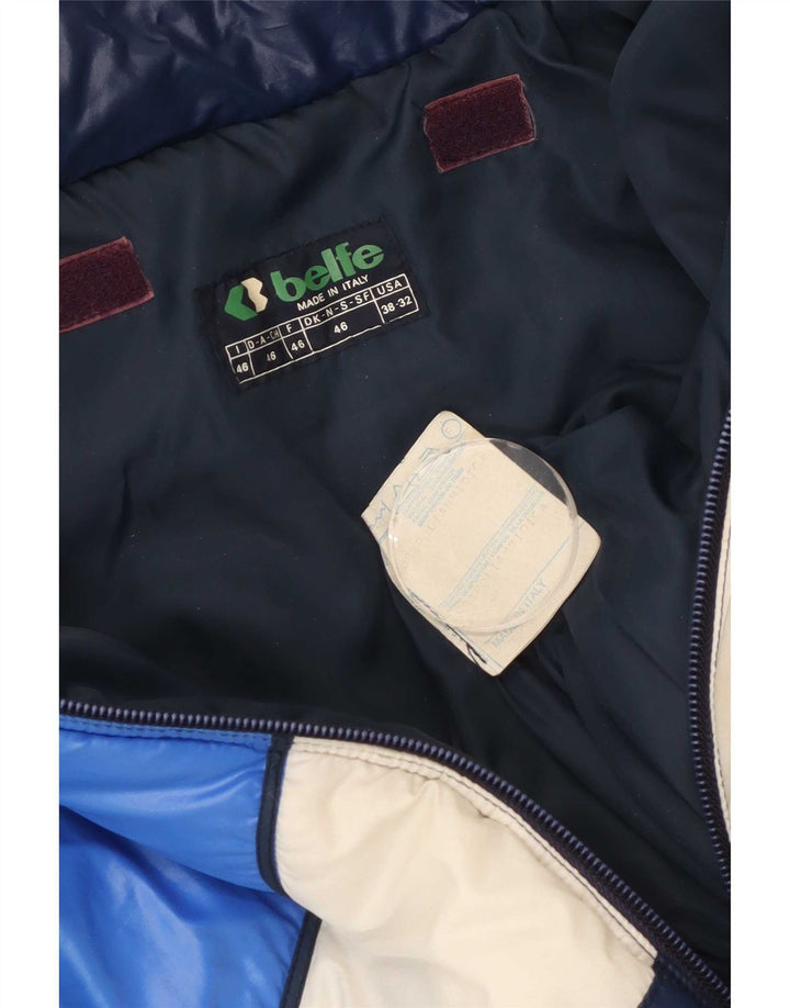 Belfe Herren Wattierte Jacke IT 46 Small Marineblau Colourblock Polyamid
