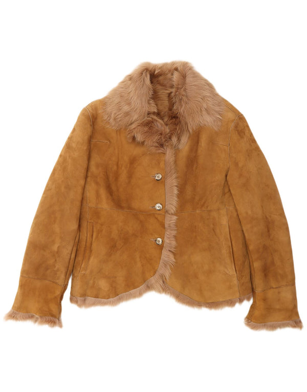 PAUL & SHARK Damen Wildlederjacke UK 18 XL Beige Leder