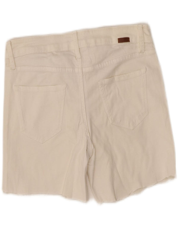 Massimo Dutti Damen Skinny Casual Shorts EU 38 Small W28 Weiß
