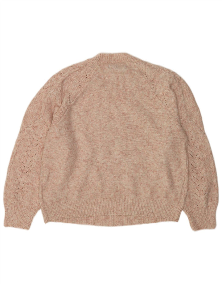 Marks & Spencer Damen-Pullover mit Rundhalsausschnitt, UK 14, Mittelrosa, Polyester