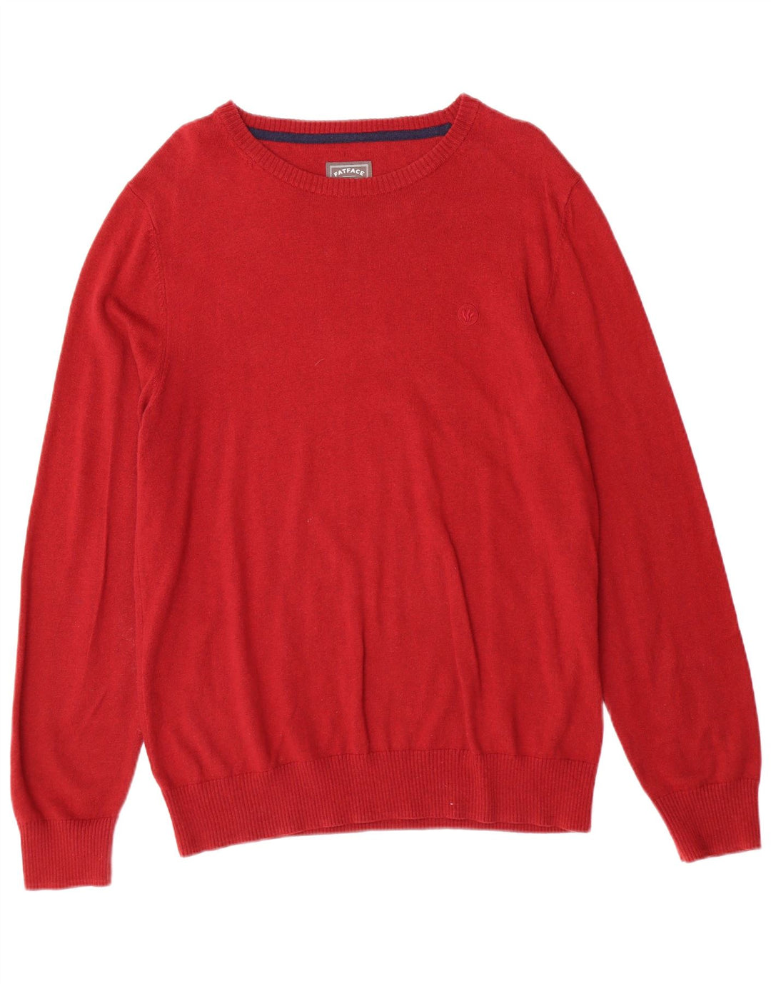FAT FACE Herren-Pullover mit U-Boot-Ausschnitt, groß, aus roter Baumwolle