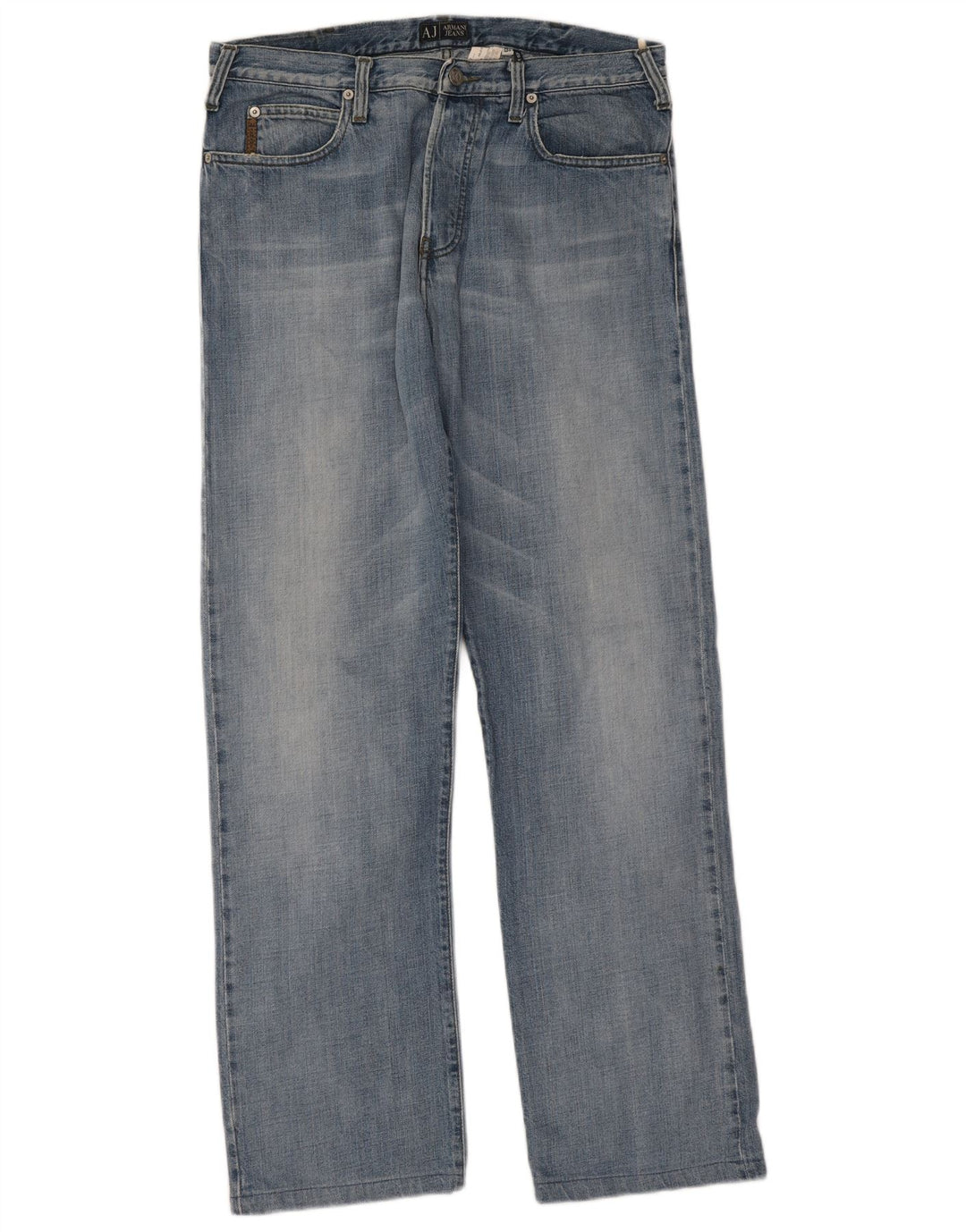 Armani Herren Straight Jeans W34 L31 Blaue Baumwolle
