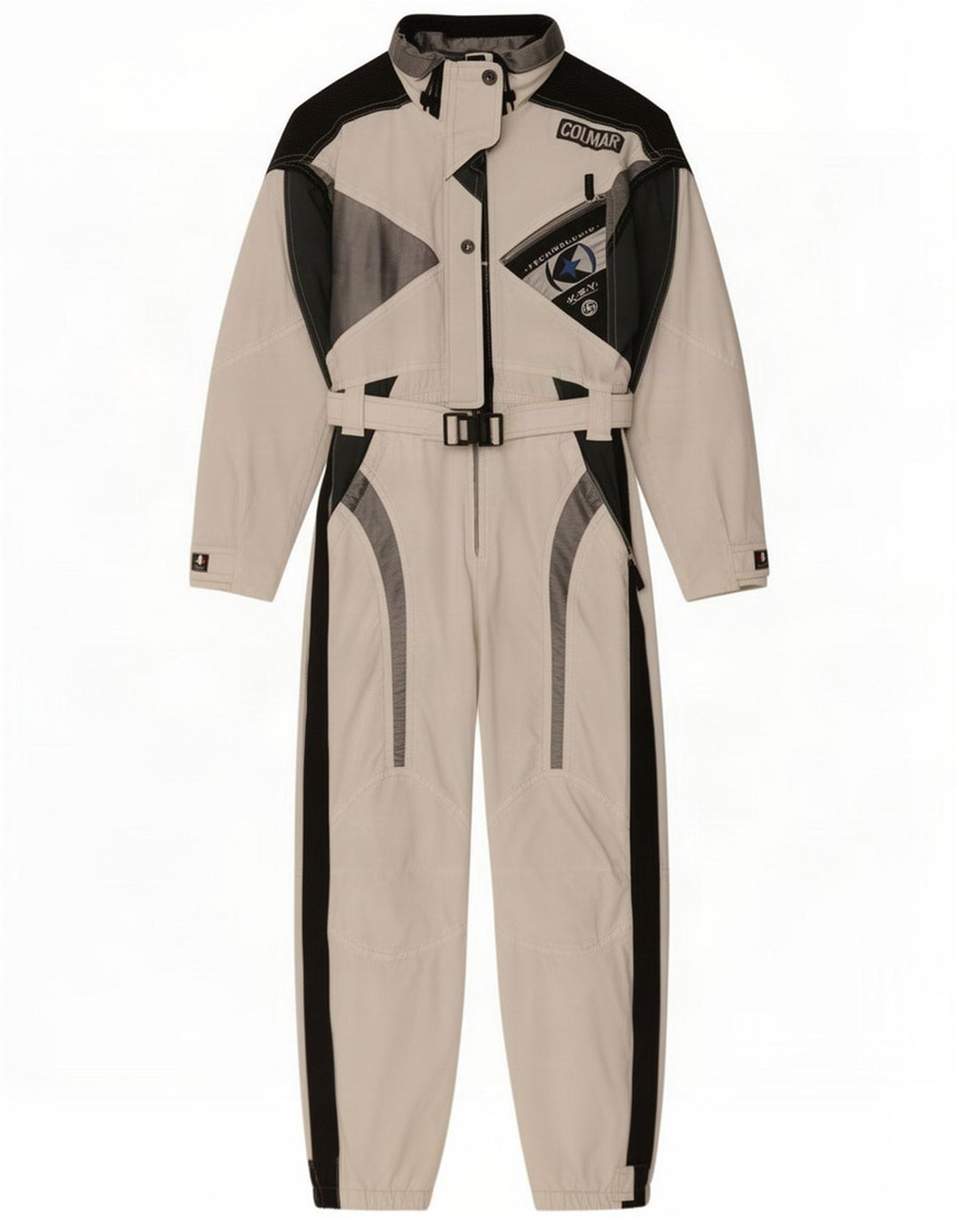 Colmar Womens Graphic Ski Jumpsuit IT 44 Medium White Colourblock