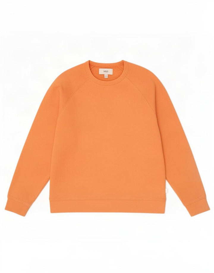 Marks & Spencer Herren-Sweatshirt-Pullover aus mitteloranger Baumwolle