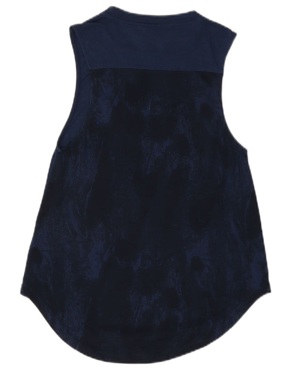 Adidas Damen Weste Top UK 8 Small Marineblau Tie Dye Polyester