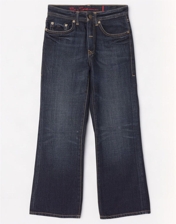 Ben Sherman Damen-Jeans mit weitem Bein, W24 L25, marineblaue Baumwolle