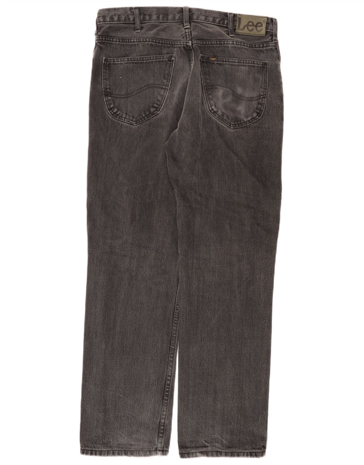 Lee Herren Brooklyn Straight Jeans W34 L30 Graue Baumwolle