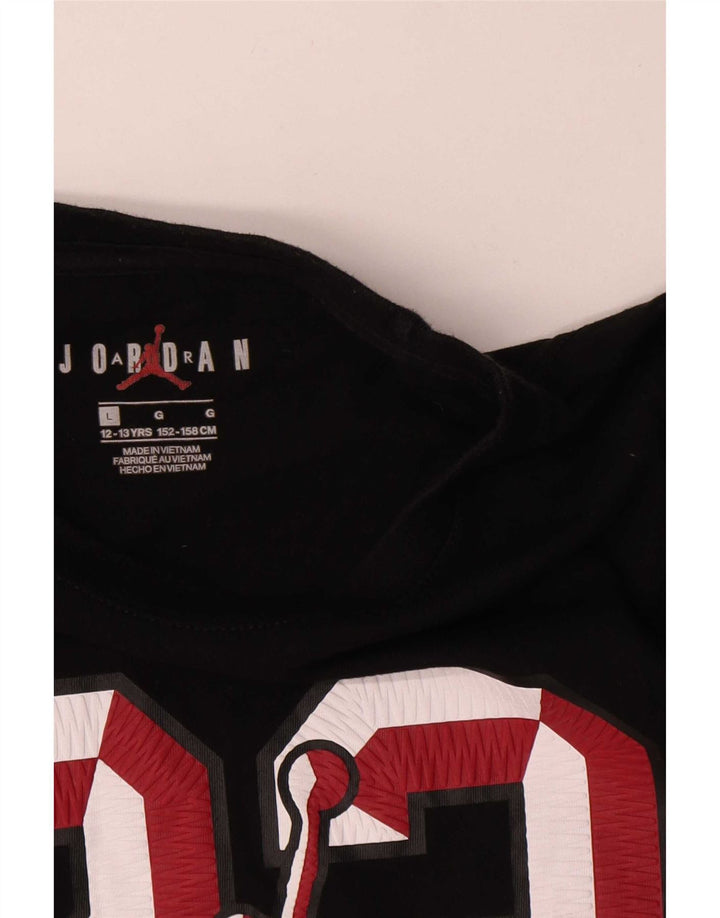 Jordan Boys Graphic Top Langarm 12–13 Jahre Large Schwarz
