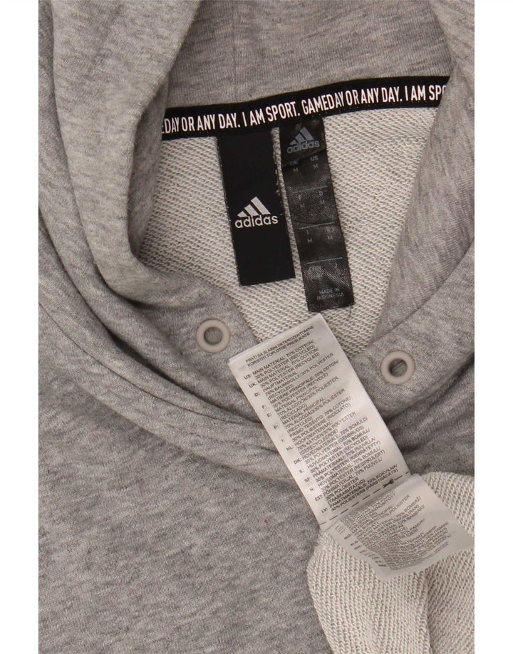 Adidas Herren Kapuzenpullover mittelgraue Baumwolle