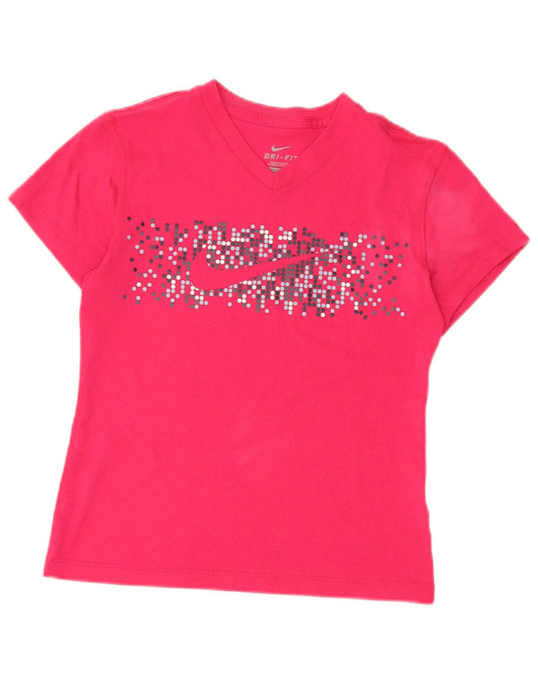 Nike Mädchen Dri Fit Graphic T-Shirt Top 10–11 Jahre Rosa