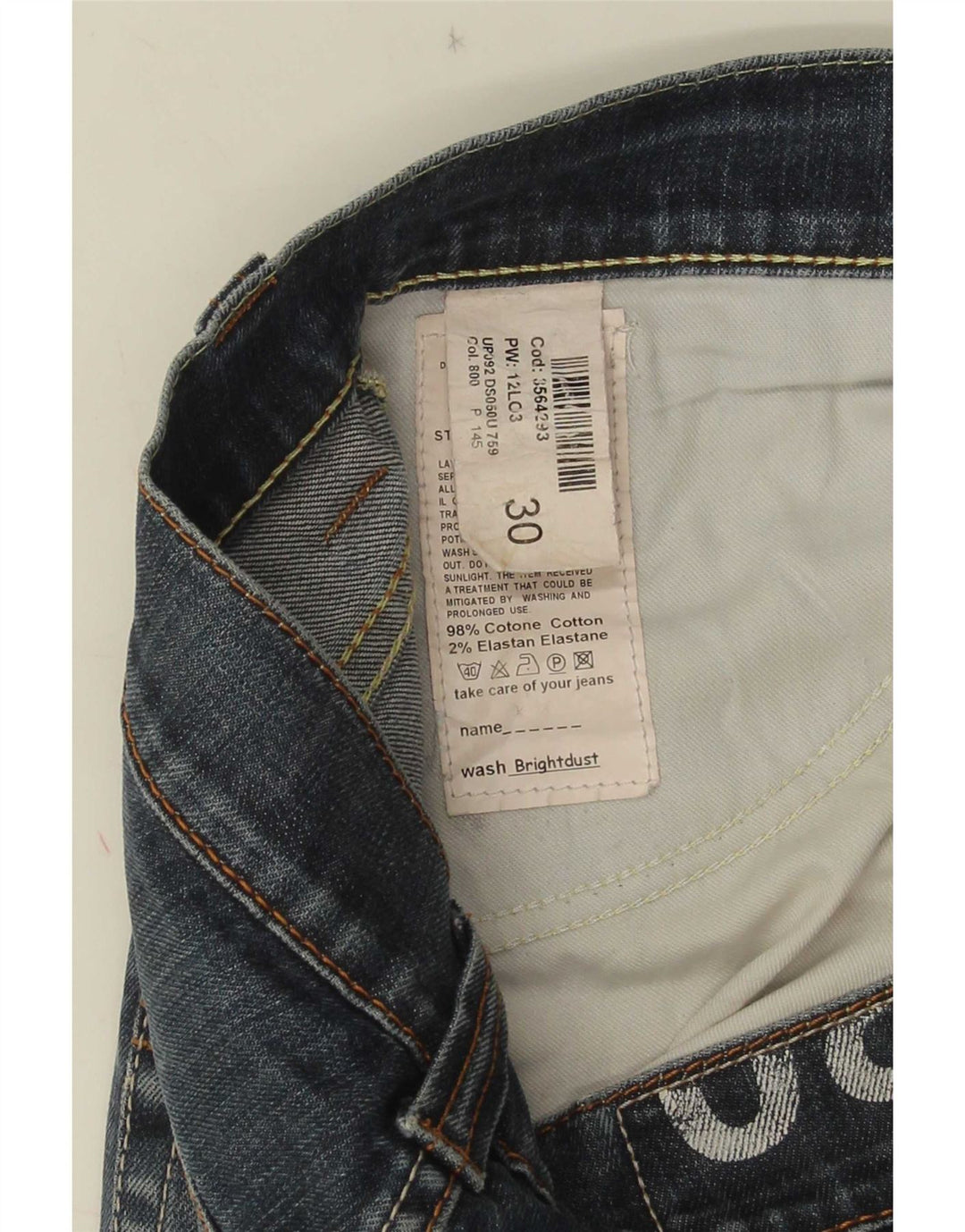 Dondup Damen Slim Jeans W30 L32 Blaue Baumwolle