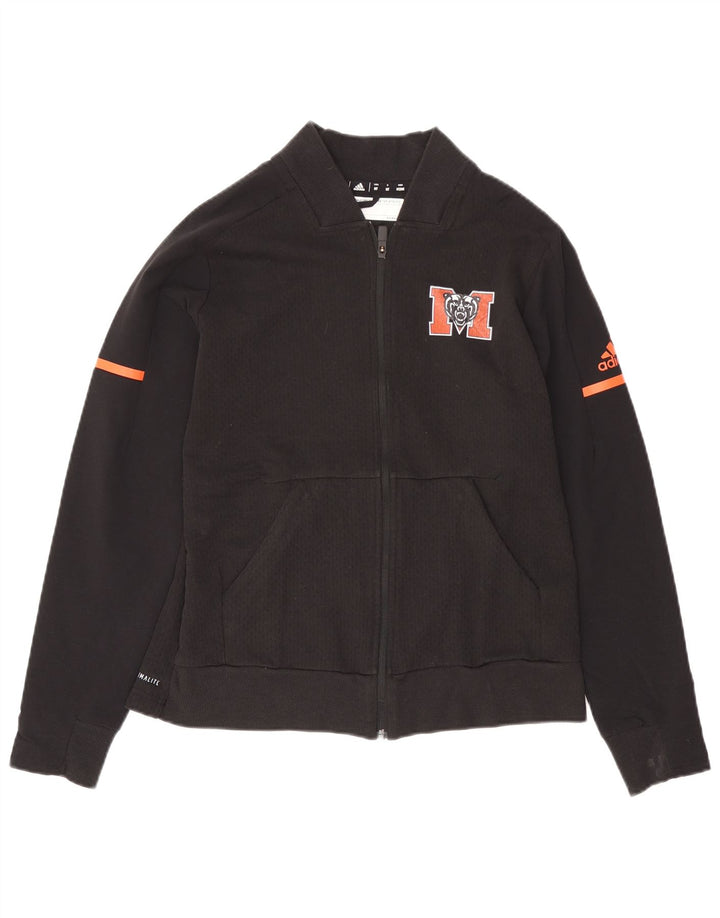 ADIDAS Damen Climalite Graphic Trainingsanzug Top Jacke UK 12/14 Medium Schwarz