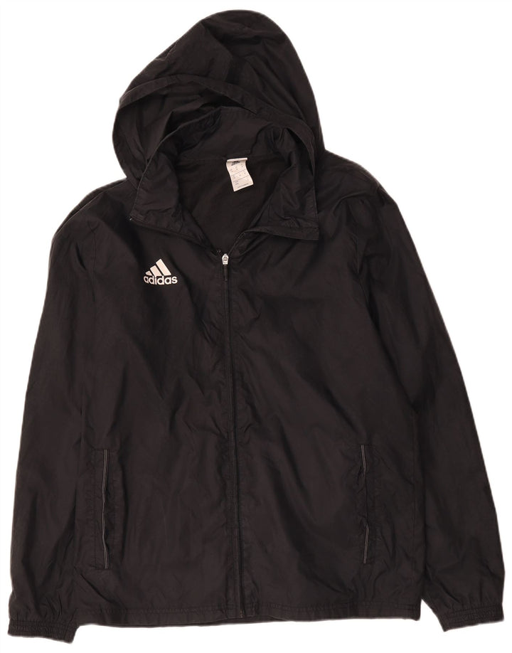 Adidas Herren Regenjacke mit Kapuze UK 38 Medium Schwarz Polyamid