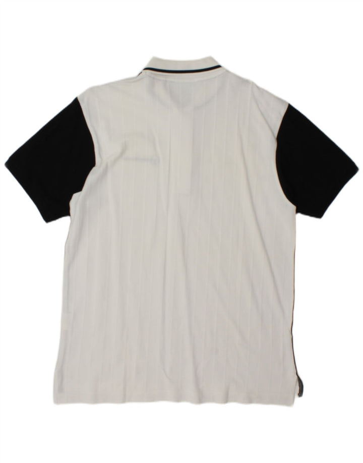 Sergio Tacchini Herren-Poloshirt aus mittelweißer Colourblock-Baumwolle