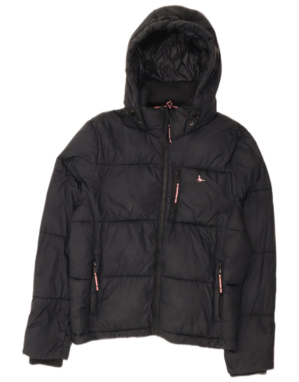 Jack Wills Damen-Jacke mit Kapuze, entspannte Passform, gepolstert, Gr. 10, Marineblau