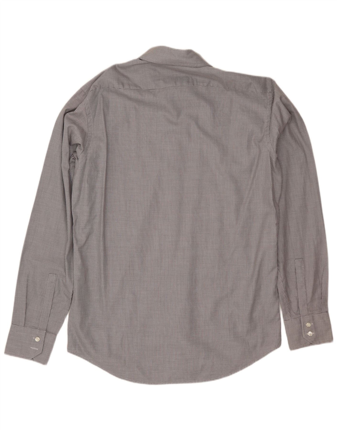 Hugo Boss Herrenhemd Größe 40 15 3/4 mittelgrau gefleckte Baumwolle