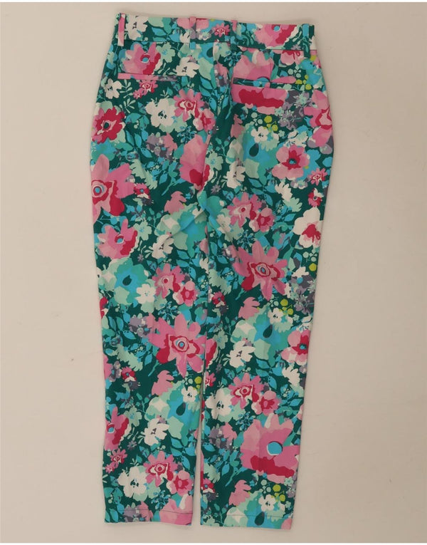 Calliope Damen-Hose mit hoher Taille, kurz geschnitten, XS, W25, L23, mehrfarbig, Blumenmuster