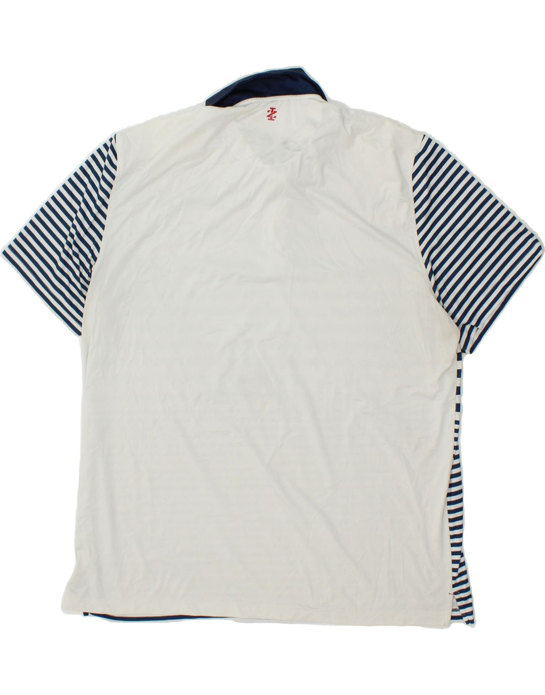 IZOD Mens Polo Shirt 2XL Blue Striped Polyester Vintage Izod and Second-Hand Izod from Messina Hembry 