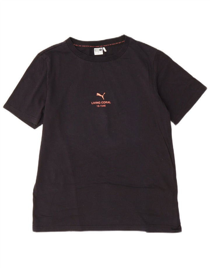Puma Herren Grafik T-Shirt Top Small Schwarz Baumwolle
