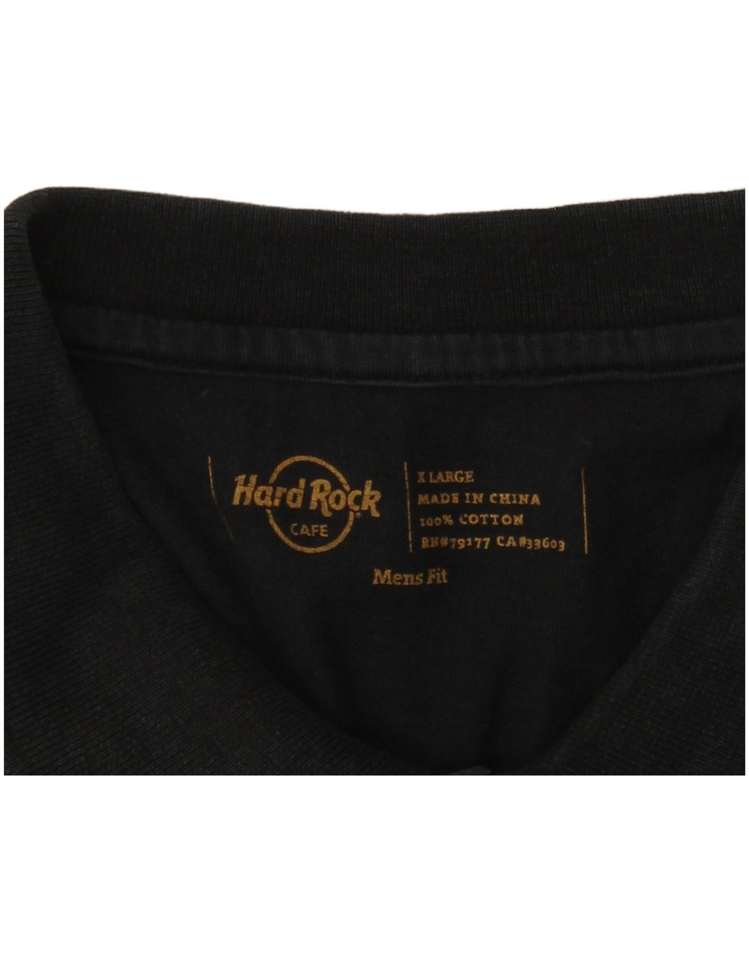 HARD ROCK CAFE Herren Copenhagen Graphic Poloshirt XL Schwarz Baumwolle