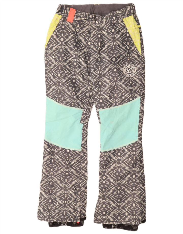 Billabong Damen Skihose UK 14 Mittelgraues geometrisches Polyester